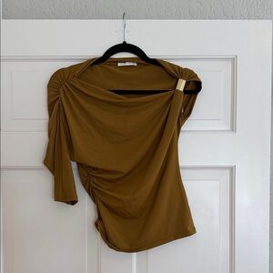 Zara Golden Asymmetrical Top